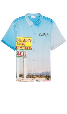 Blue Sky Inn Beach Hotel Shirt in Blue