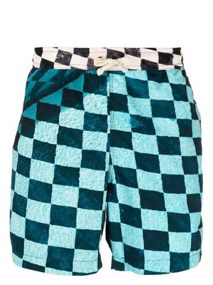 BLUE SKY INN check-print swim shorts