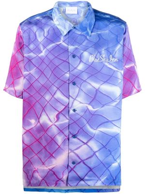 BLUE SKY INN logo-embroidered graphic-print shirt - Purple