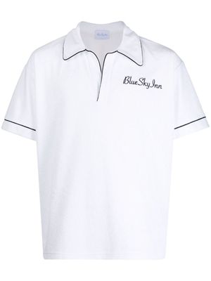 BLUE SKY INN logo-embroidered polo shirt - White