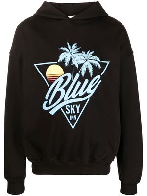 BLUE SKY INN logo-print cotton hoodie - Black