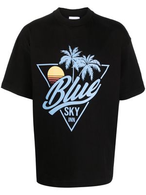 BLUE SKY INN logo-print cotton T-shirt - Black