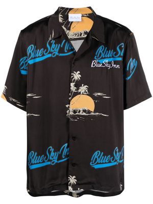 BLUE SKY INN logo-print short-sleeve shirt - Black