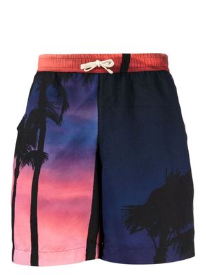 BLUE SKY INN palm-tree print shorts