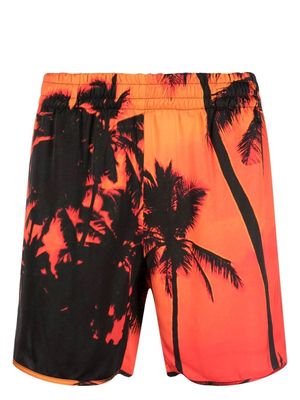 BLUE SKY INN palm tree-print swim shorts - Orange