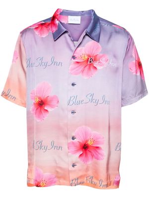 BLUE SKY INN Sunset Lotus satin shirt - Pink