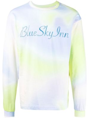 BLUE SKY INN tie-dye embroidered-logo T-shirt