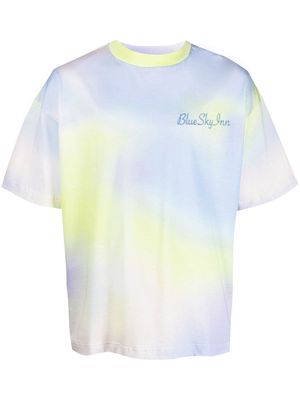 BLUE SKY INN tie dye logo print T-shirt - Yellow