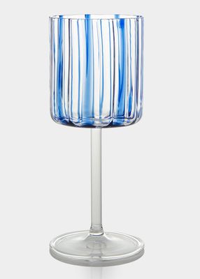 Blue Striped Wine Glass