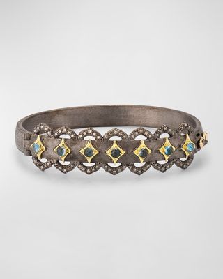 Blue Topaz Crivelli Wide Huggie Bracelet