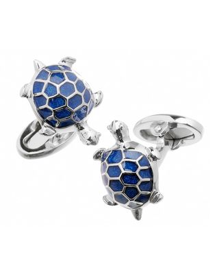 Blue Turtle Cuff Links