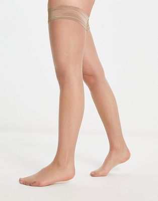 Bluebella hold ups with plain top in champagne-Neutral