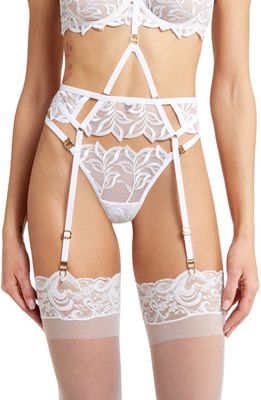 Bluebella Isadora Body Harness with Garter Straps in White