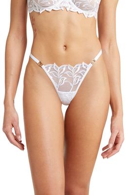 Bluebella Isadora Embroidered Mesh Thong in White