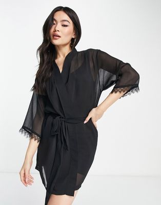 Bluebella naya kimono robe in black
