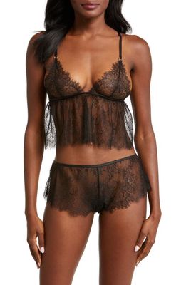 Bluebella Peony Lace Camisole & Briefs Set in Black