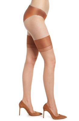 Bluebella Plain Top Stay-Up Stockings in Caramel