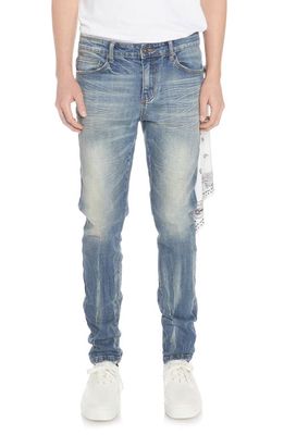 BLUECARATS The McQueen Stretch Slim Tapered Leg Jeans in Light Aged Indigo