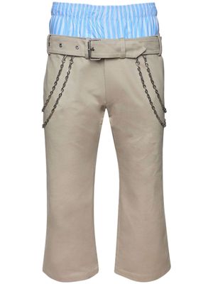 BLUEMARBLE Double Layer Boxer cropped trousers - Neutrals