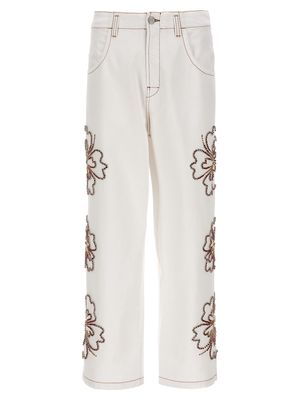 Bluemarble embroidered Hibiscus Jeans