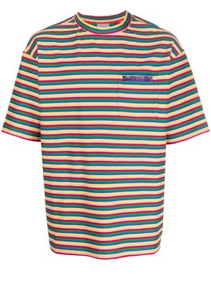 BLUEMARBLE embroidered-logo striped T-shirt - Yellow