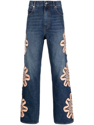 BLUEMARBLE floral-embroidered bootcut jeans