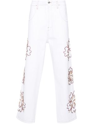 BLUEMARBLE floral-motifs loose-fit jeans - White