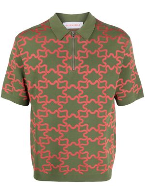 BLUEMARBLE geometric-print short-sleeve polo shirt - Green
