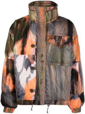 BLUEMARBLE graphic-print puffer jacket - Green