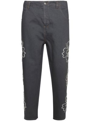 BLUEMARBLE Hibiscus embroidered jeans - Grey