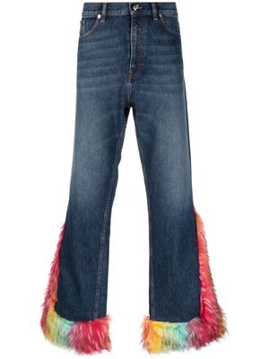 BLUEMARBLE high-waisted faux-fur detailing jeans