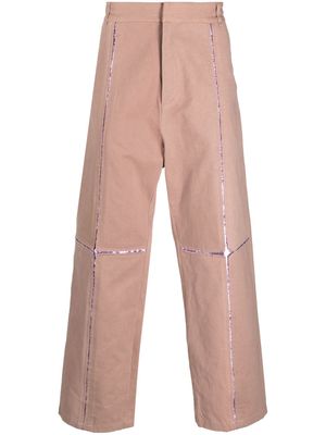 BLUEMARBLE metallic ripped cotton trousers - Neutrals