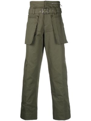 BLUEMARBLE paperbag waist wide-leg trousers - Green
