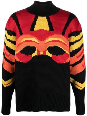 BLUEMARBLE patterned intarsia-knit jumper - Black