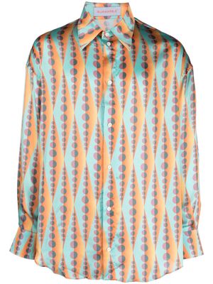 BLUEMARBLE Pop-print pointed flat collar shirt