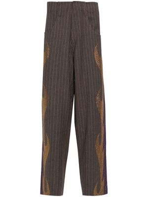 BLUEMARBLE rhinestone-embellished tapered trousers - Brown