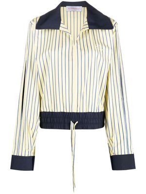 BLUEMARBLE striped drawstring-waist shirt - Yellow