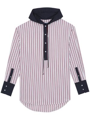 BLUEMARBLE striped hooded shirt - Red