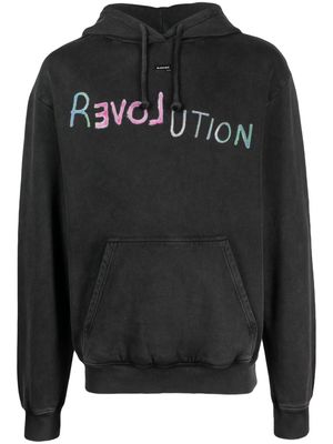 BLUEMARBLE text-print cotton hoodie - Black