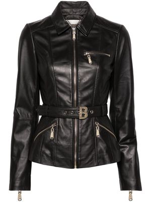 Blugirl belted leather jacket - Black