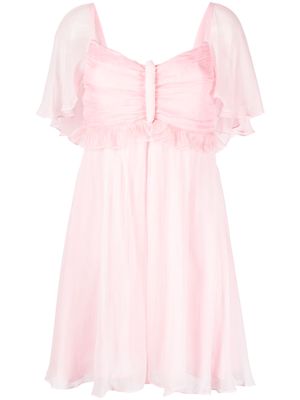 Blugirl butterfly-detail silk mini dress - Pink