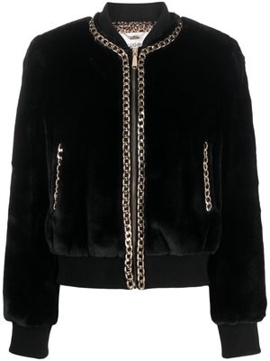Blugirl chain-trim faux-fur jacket - Black