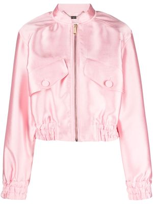 Blugirl cropped satin bomber jacket - Pink