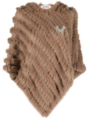 Blugirl crystal-embellished faux-fur poncho - Neutrals