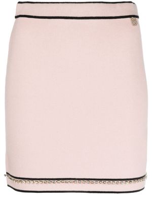 Blugirl crystal-embellished knit miniskirt - Pink