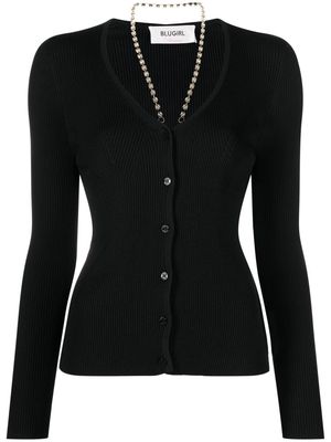 Blugirl crystal-embellished strap cardigan - Black