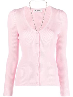 Blugirl crystal-embellished strap cardigan - Pink