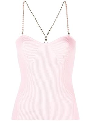 Blugirl crystal-embellished strap knit top - Pink