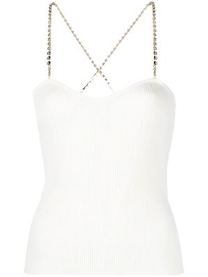 Blugirl crystal-embellished strap knit top - White