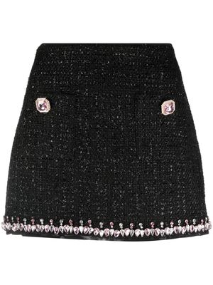 Blugirl crystal-embellished tweed miniskirt - Black